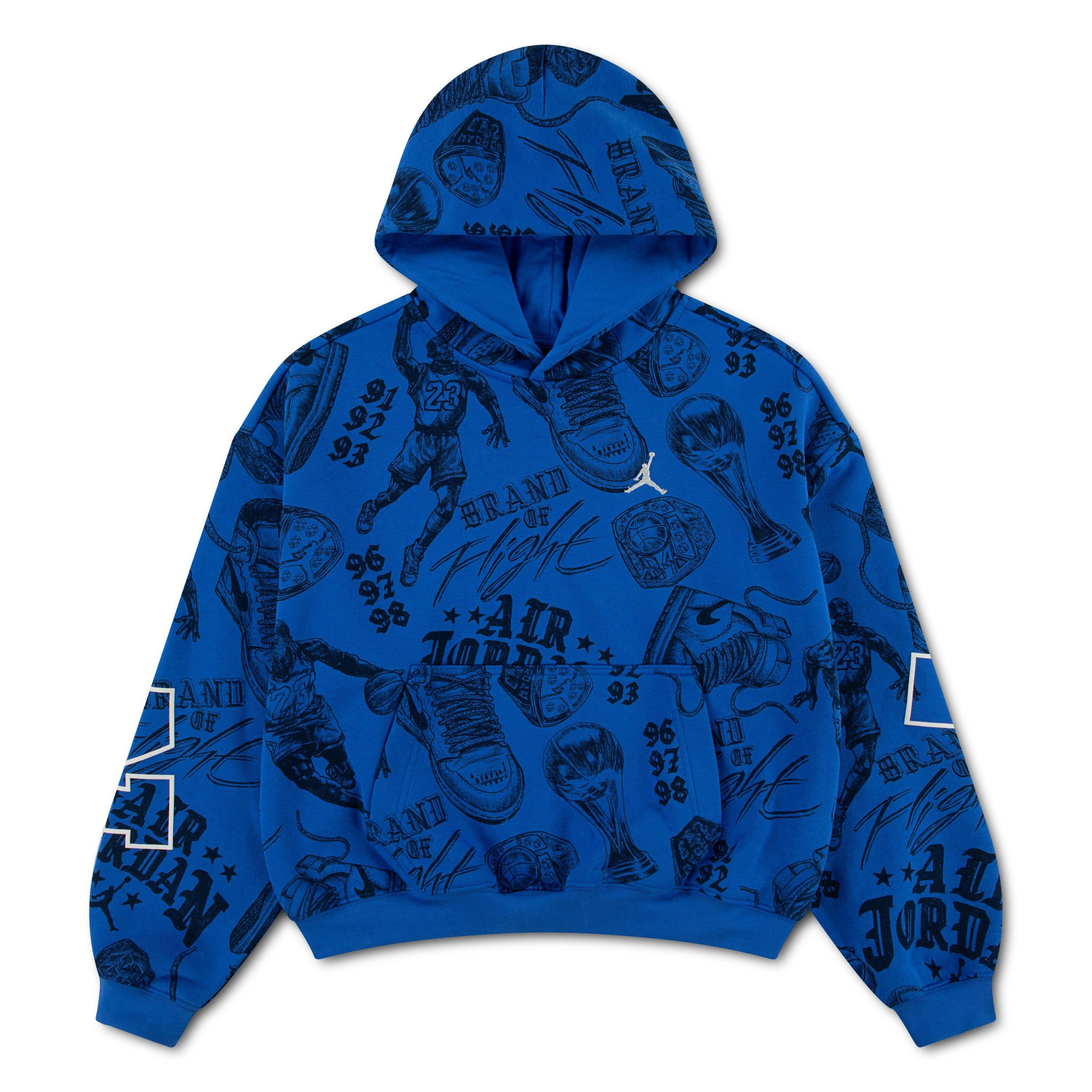 Jordan Big Boys' Fireside Fleece Pullover Hoodie - BLUE